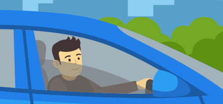 Noen kjører bil med vinduet halvåpent