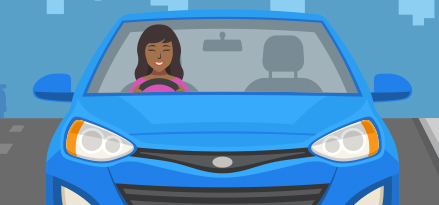 Bilde av noen som øver bak rattet