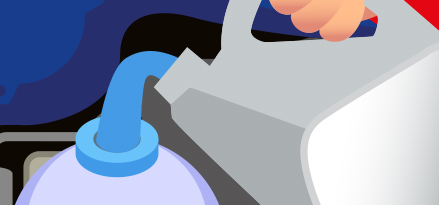 fylle bilen med kjølevæske